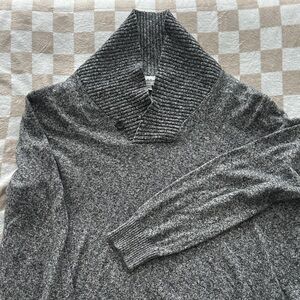 Gray Shawl Collar Sweater
